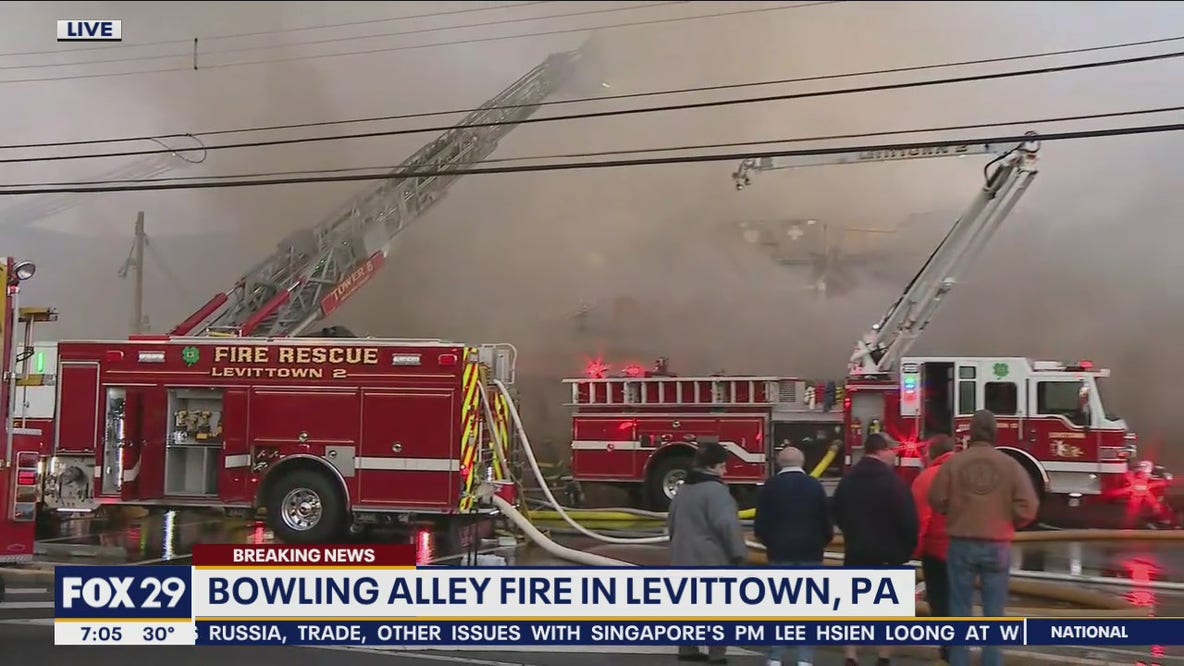 Firefighters continue battling fire at Levittown Lanes